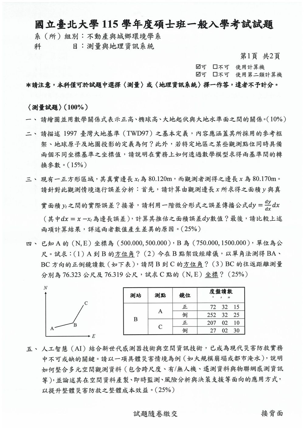 原卷第 1 頁