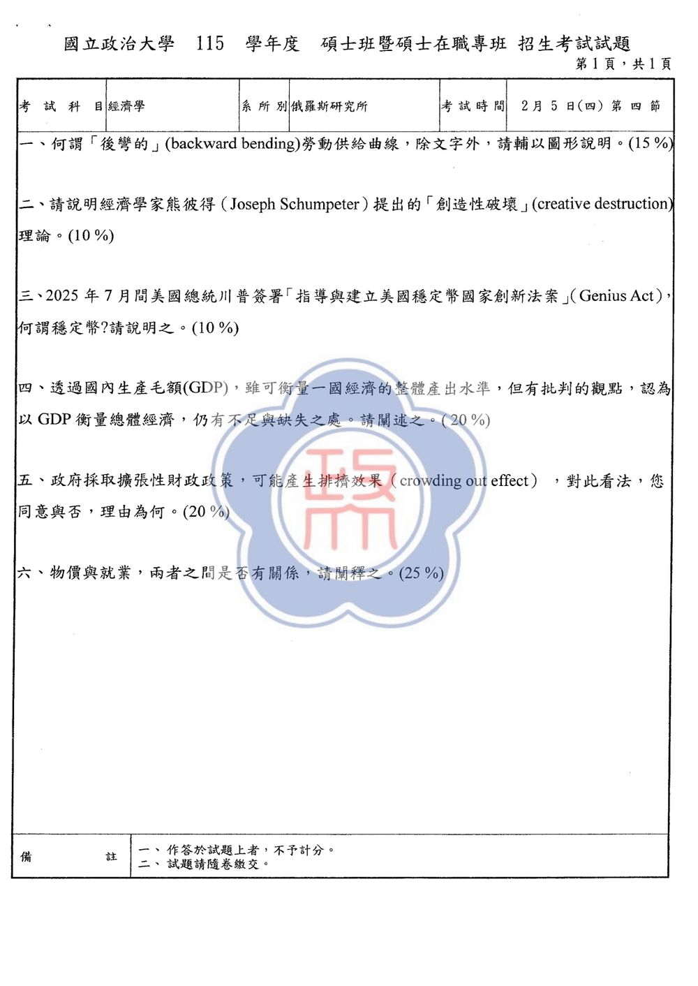 原卷第 1 頁