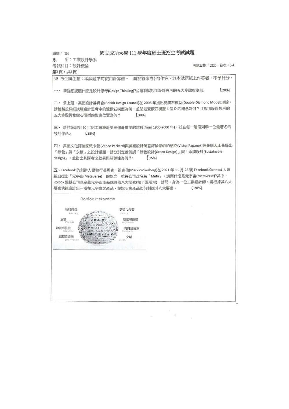 原卷第 2 頁