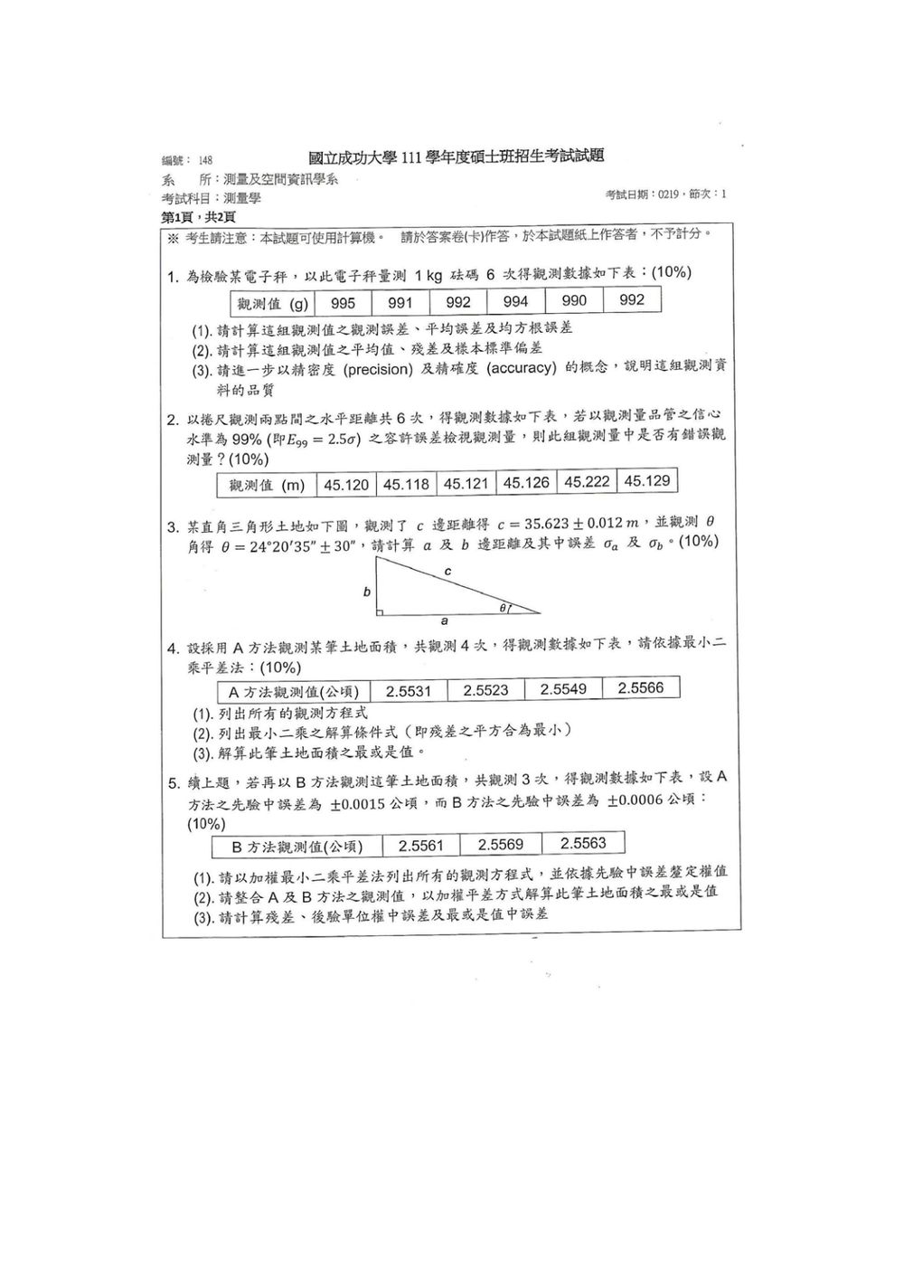 原卷第 2 頁