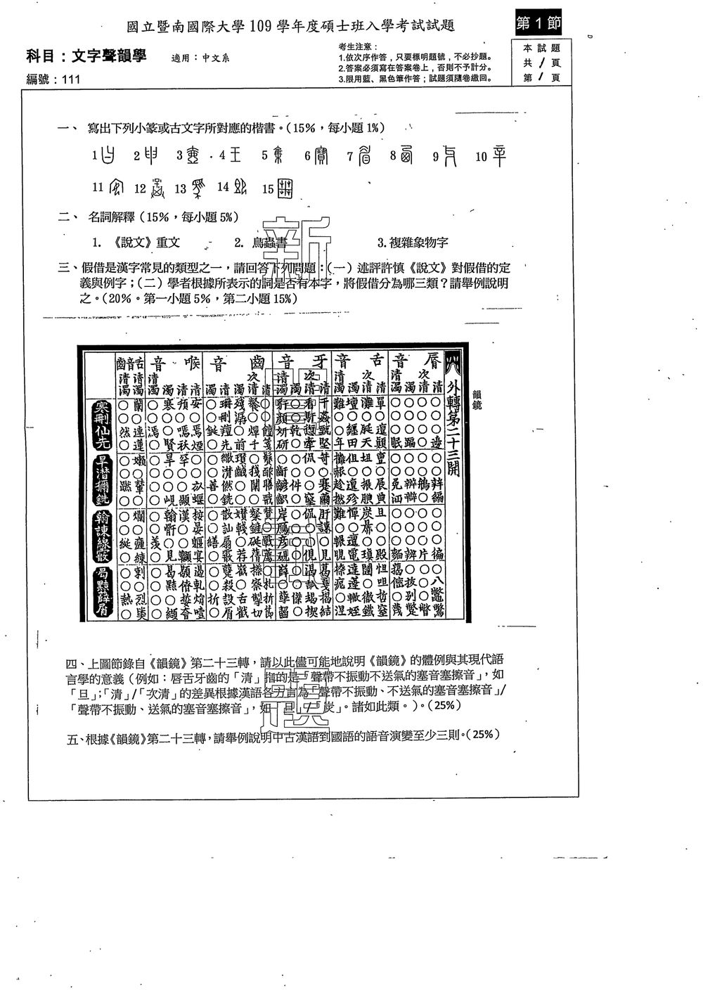 原卷第 1 頁