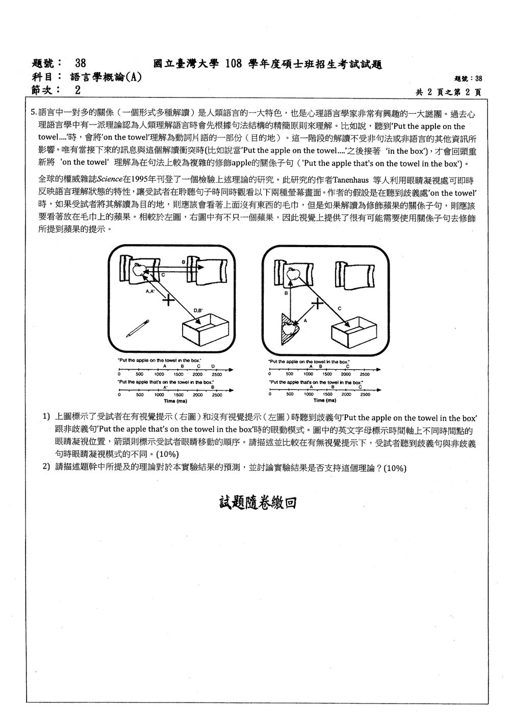 原卷第 2 頁