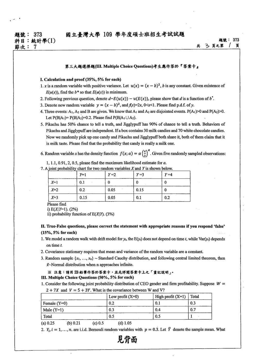 原卷第 1 頁