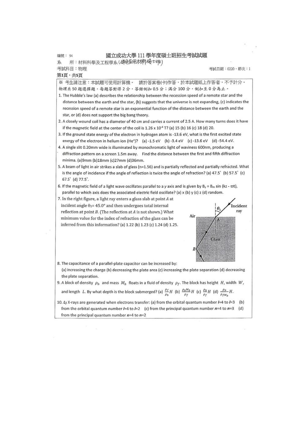 原卷第 2 頁