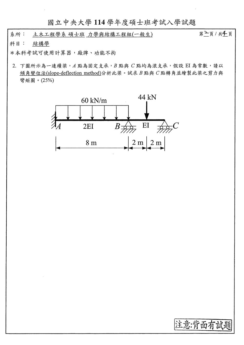 原卷第 2 頁
