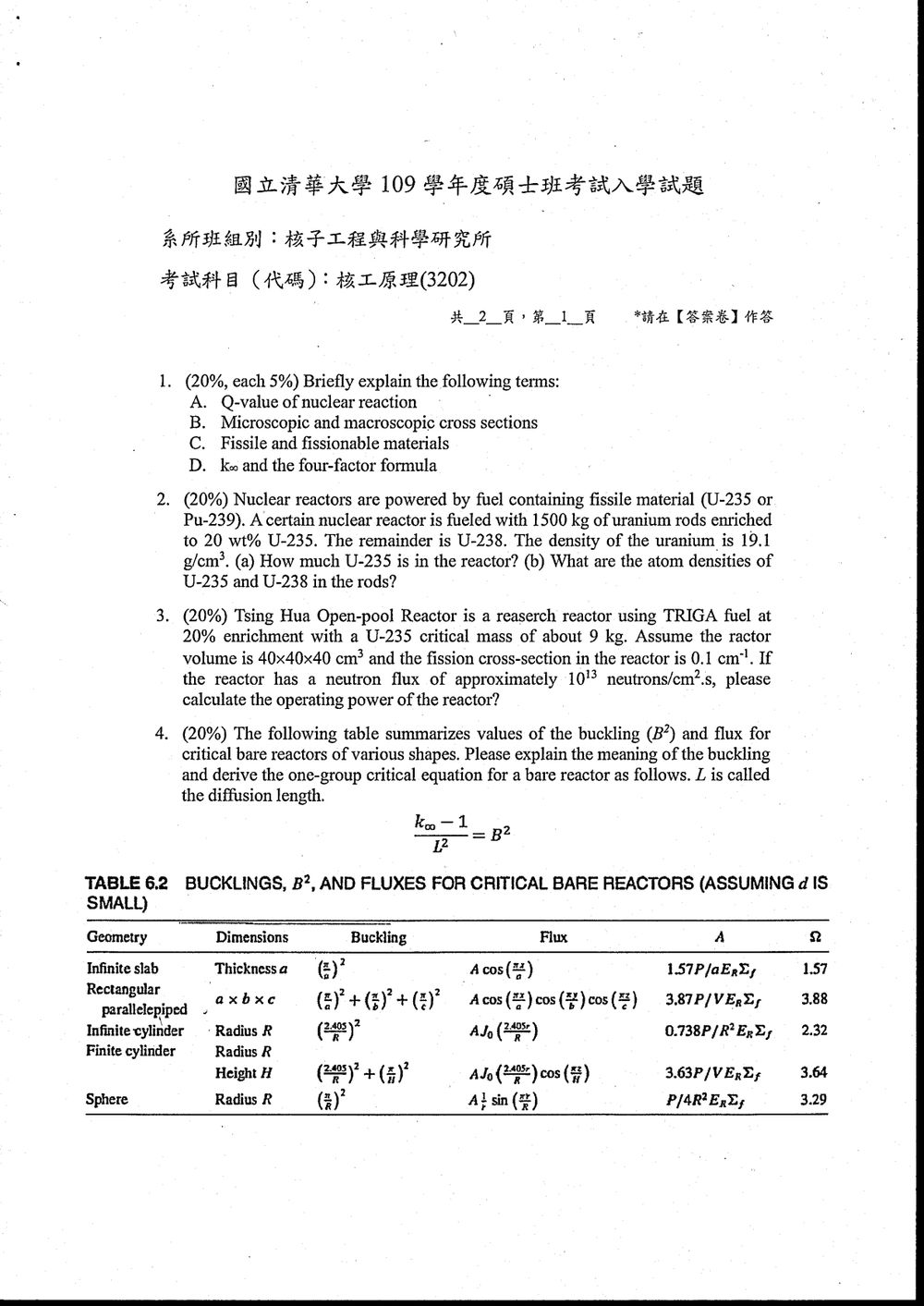 原卷第 2 頁