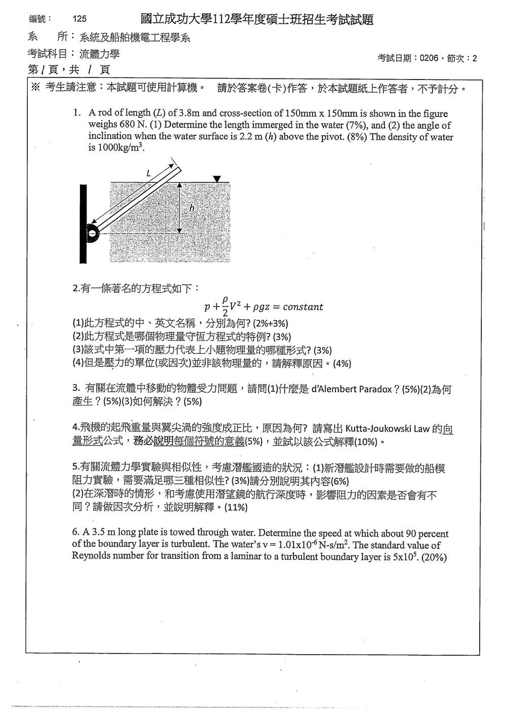 原卷第 2 頁