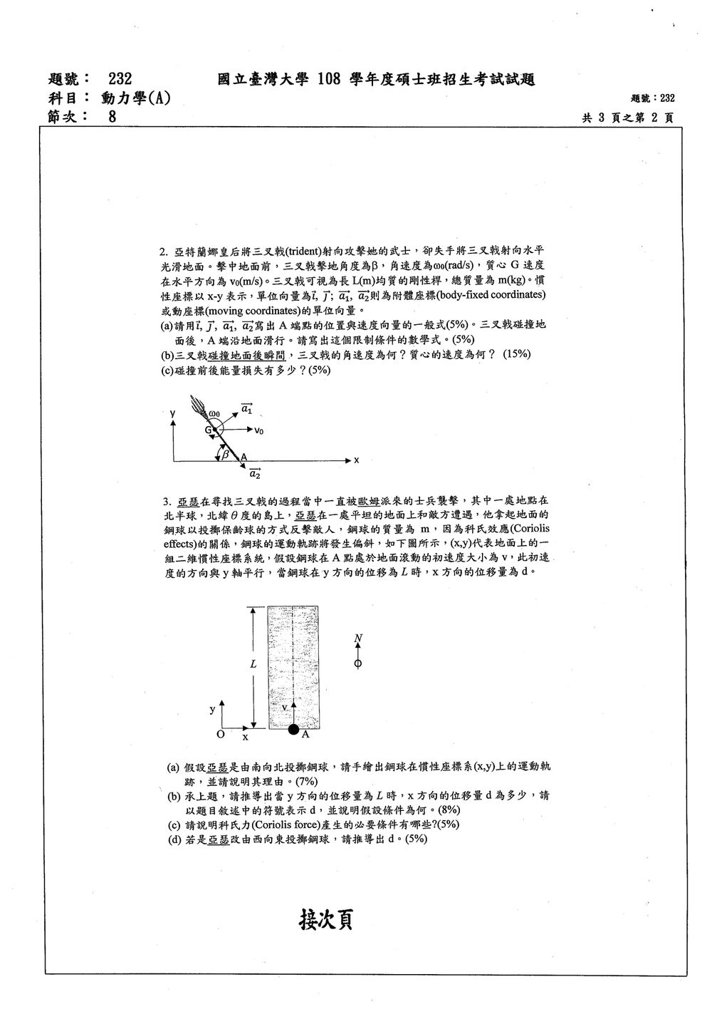 原卷第 2 頁