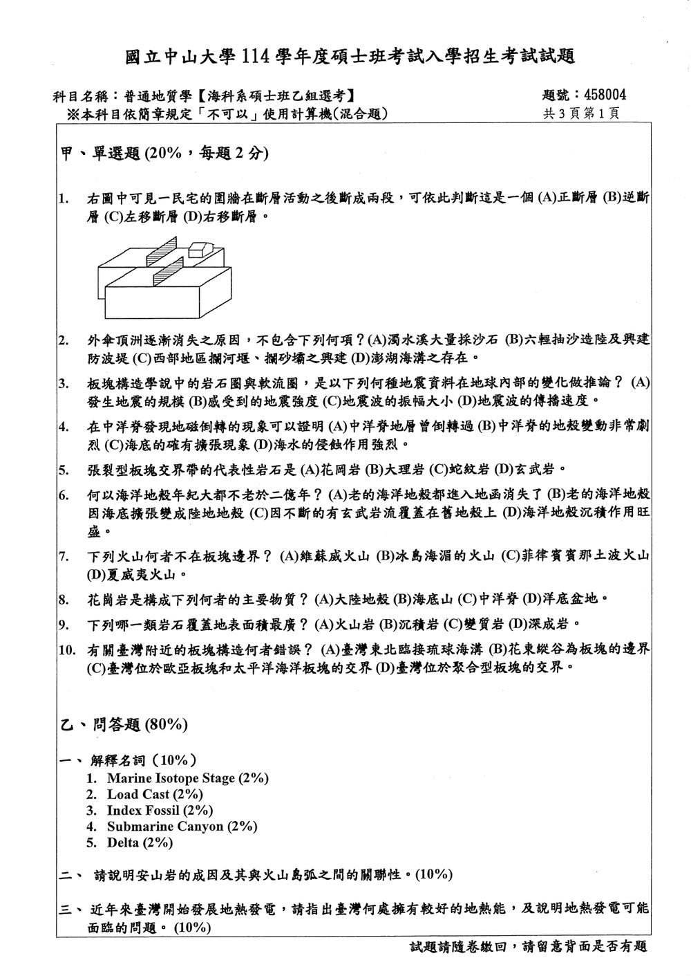 原卷第 2 頁