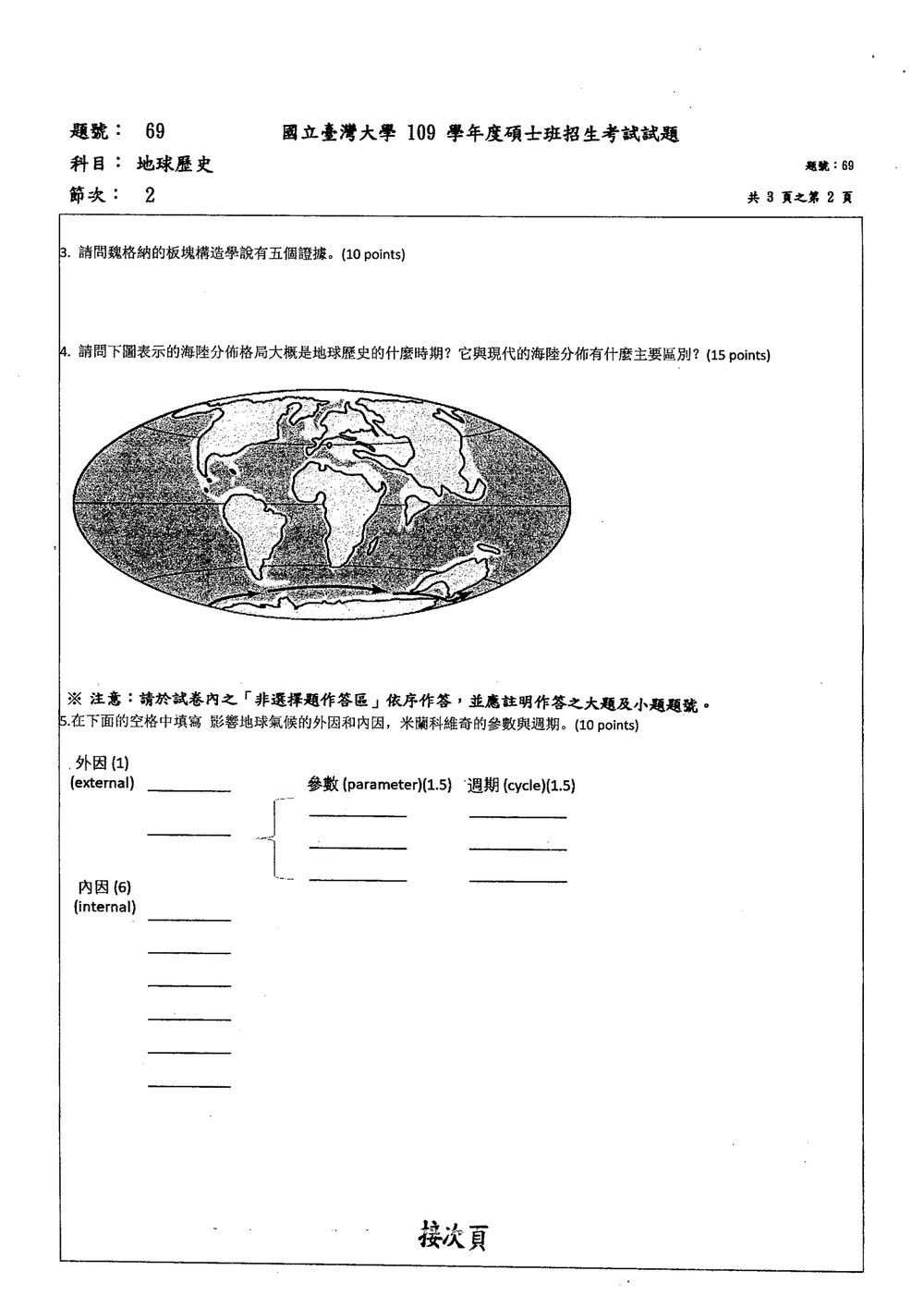 原卷第 2 頁