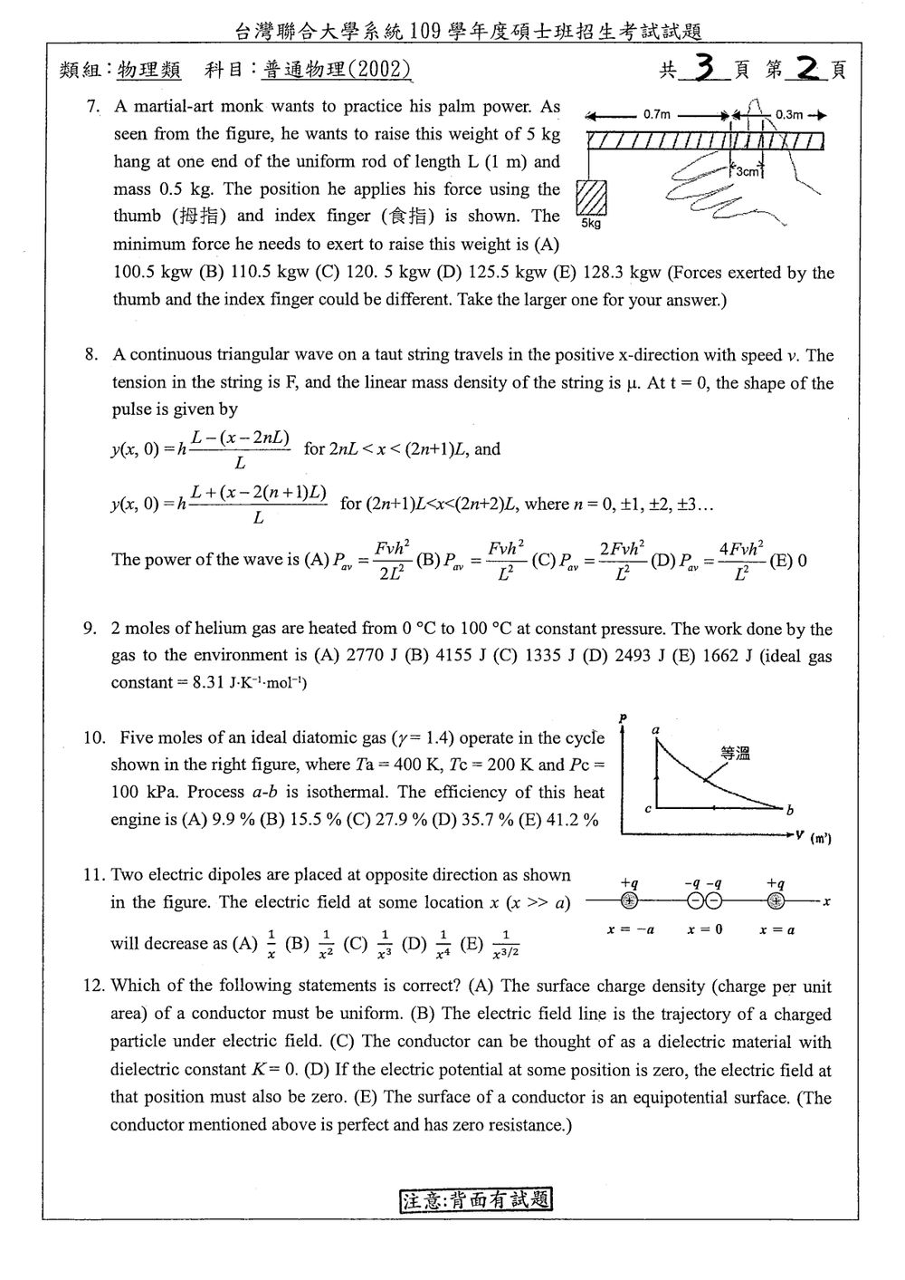原卷第 2 頁