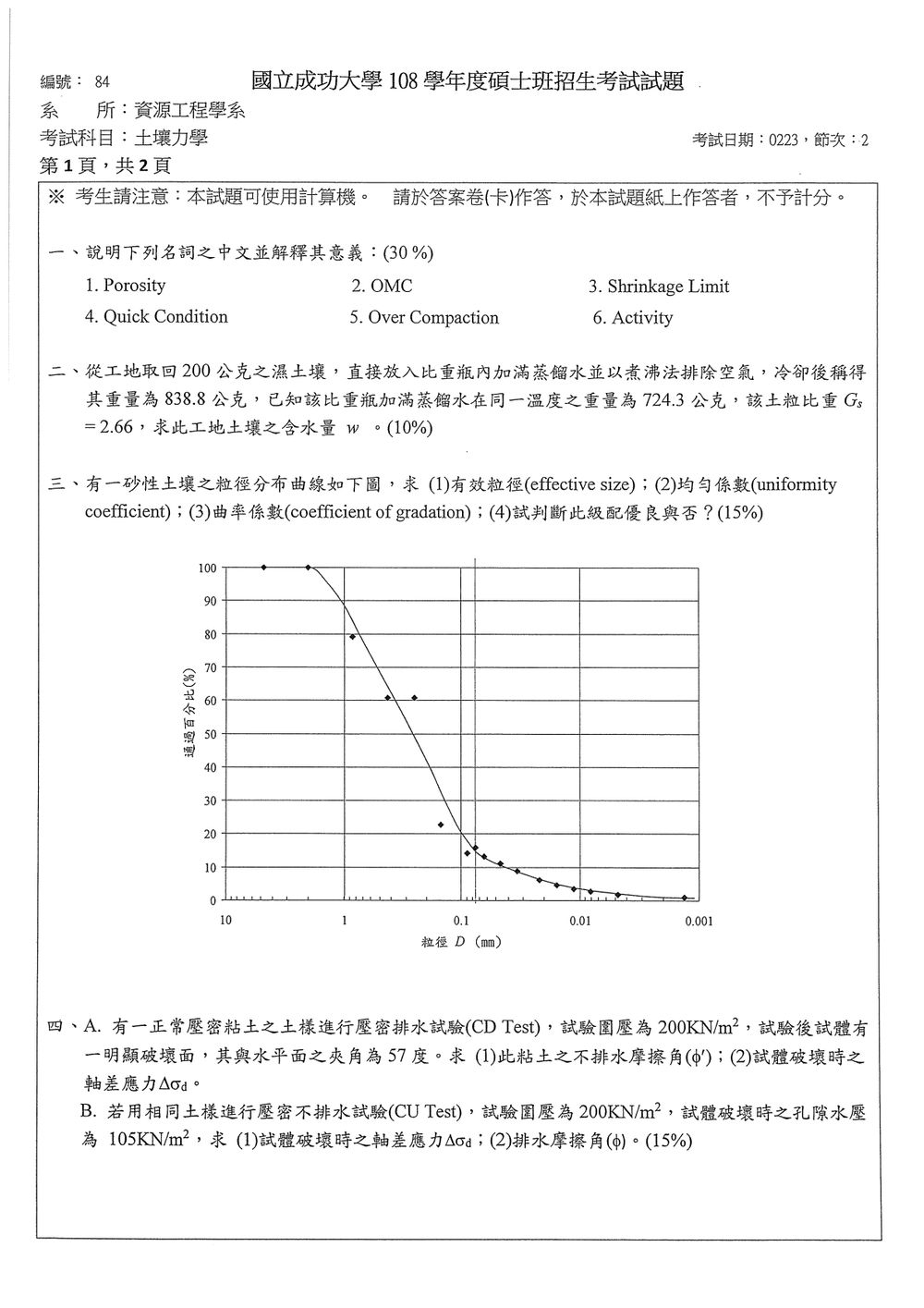 原卷第 1 頁