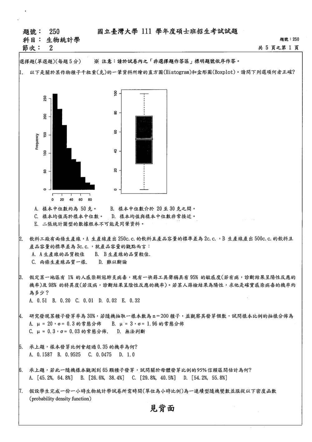 原卷第 1 頁