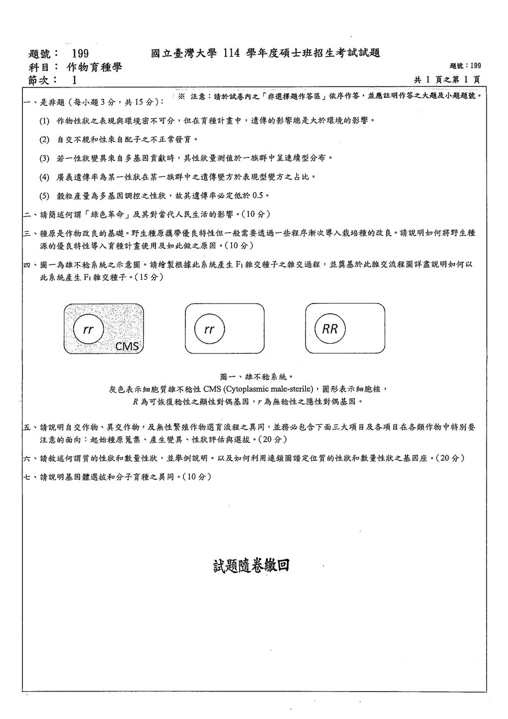 原卷第 1 頁