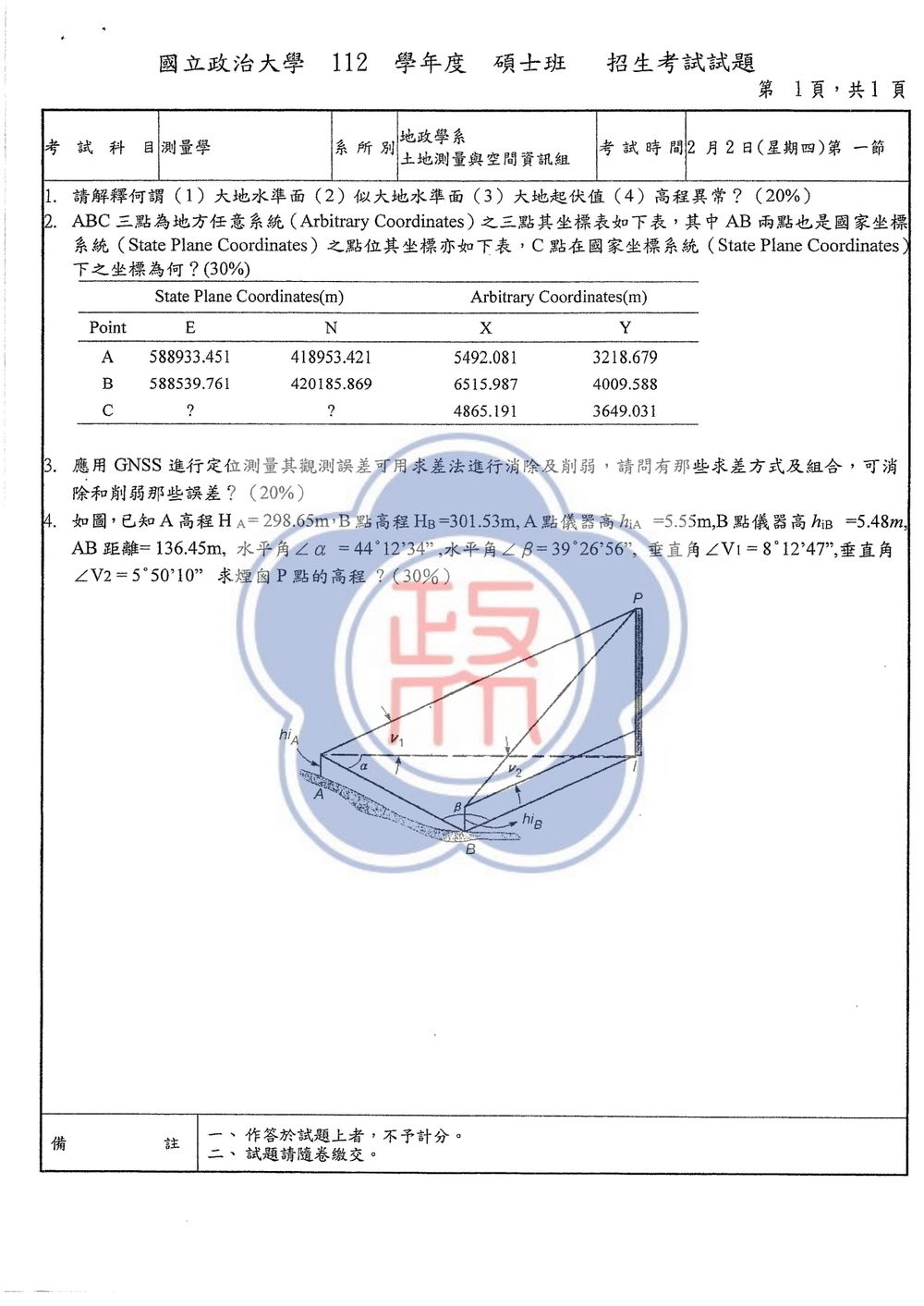 原卷第 1 頁