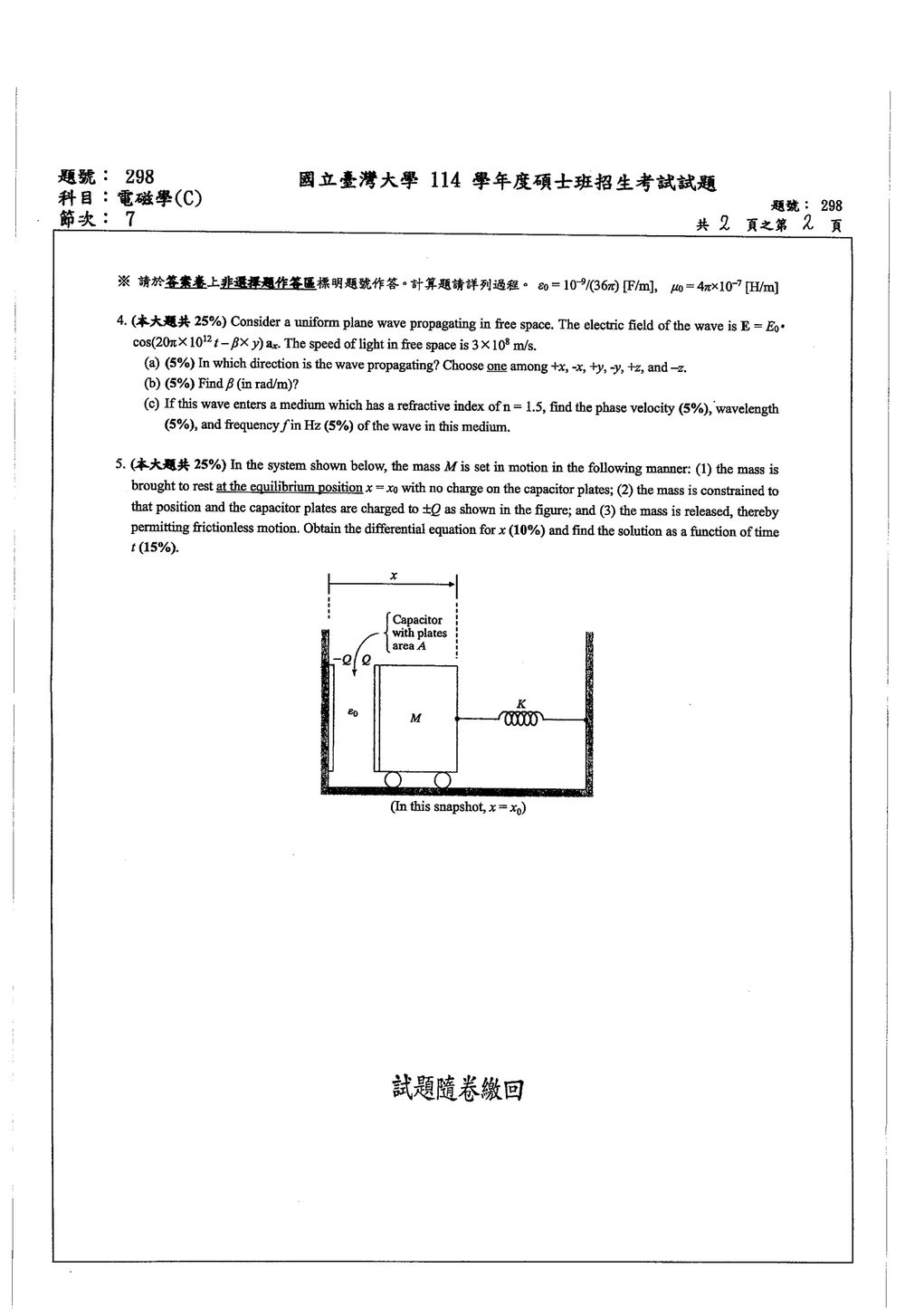原卷第 2 頁