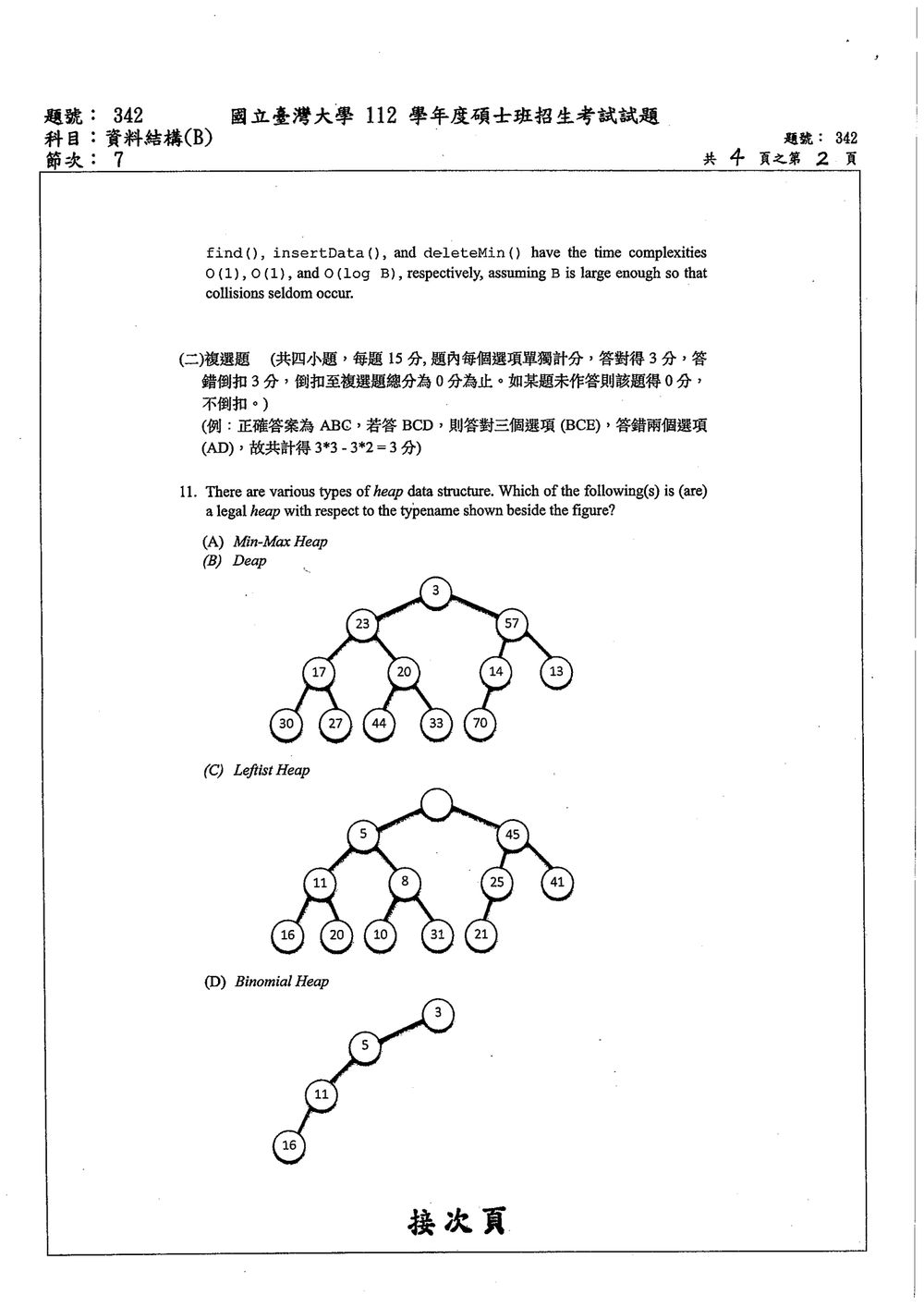 原卷第 2 頁